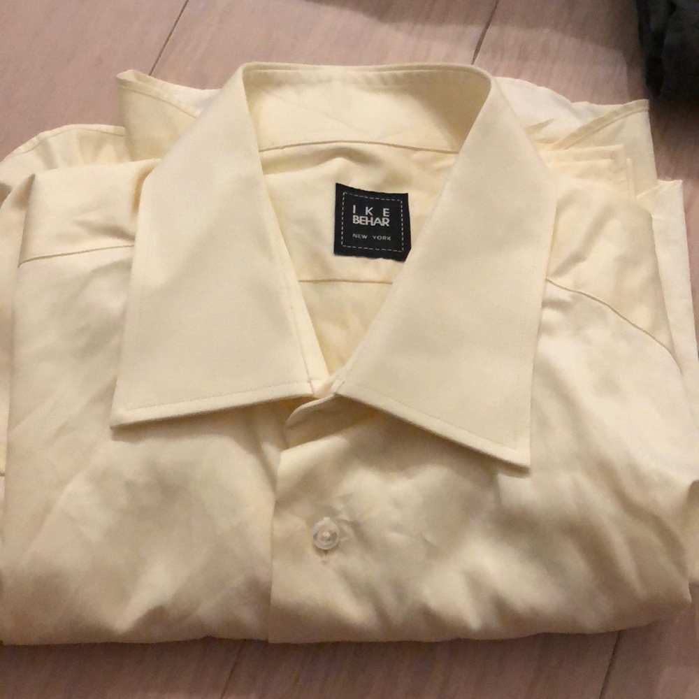 Ike Behar - 15.5-R Yellow French Cuff Dress Shirt